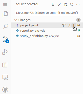 Staging changes in Gitpod.